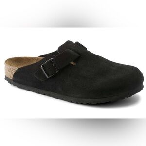 Birkenstocks Boston Soft Footbed
Suede Leather in Black Size 39 (8-8.5)